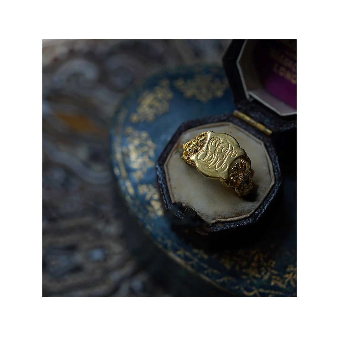 铜合金戒指 欧美风vintage小众独特高级感银色男个性戒指雕刻字母