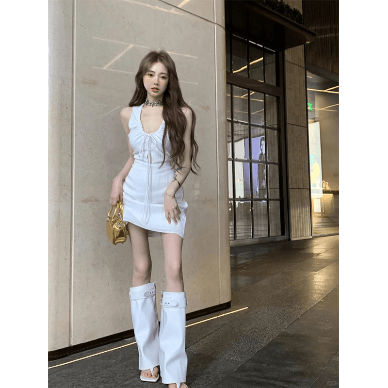 辣妹背心吊带连衣裙夏季穿搭法式小众纯欲设计感高腰无袖包臀短裙