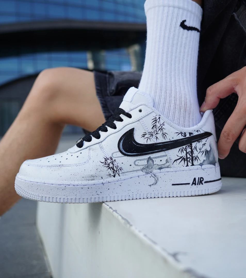 【Nike/耐克 AF1空军一号水墨画国风手绘百搭高端潮流【定制球鞋】