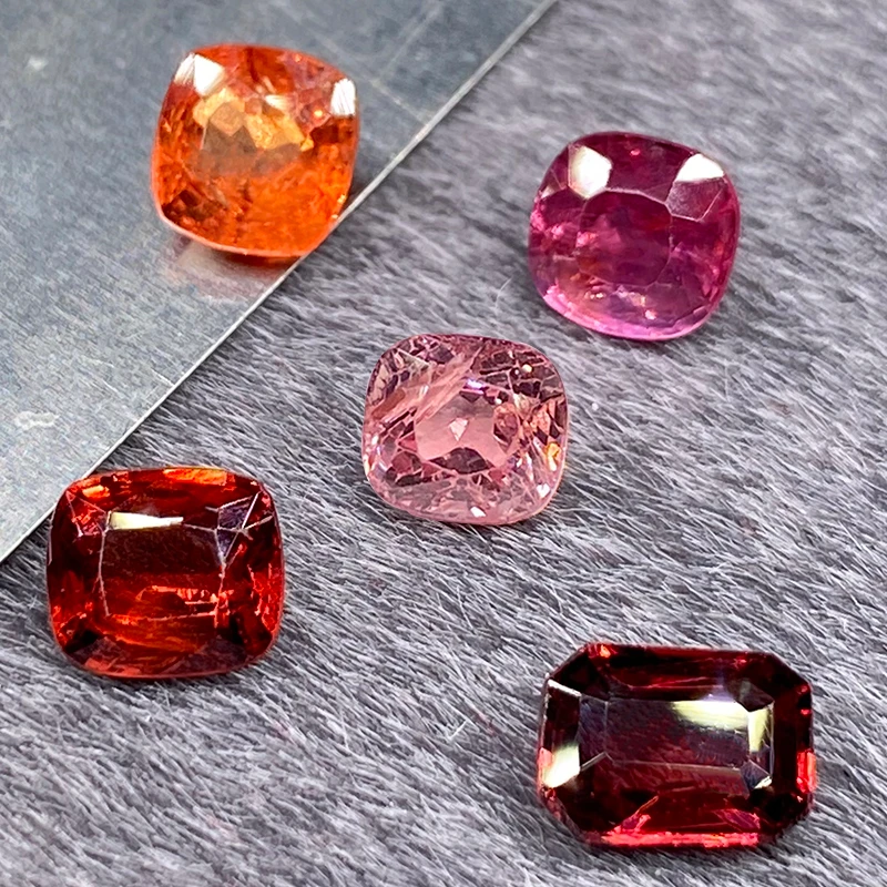 天然红尖晶石金属灰色尖晶石天然尖晶石项链支持定制可出证书07