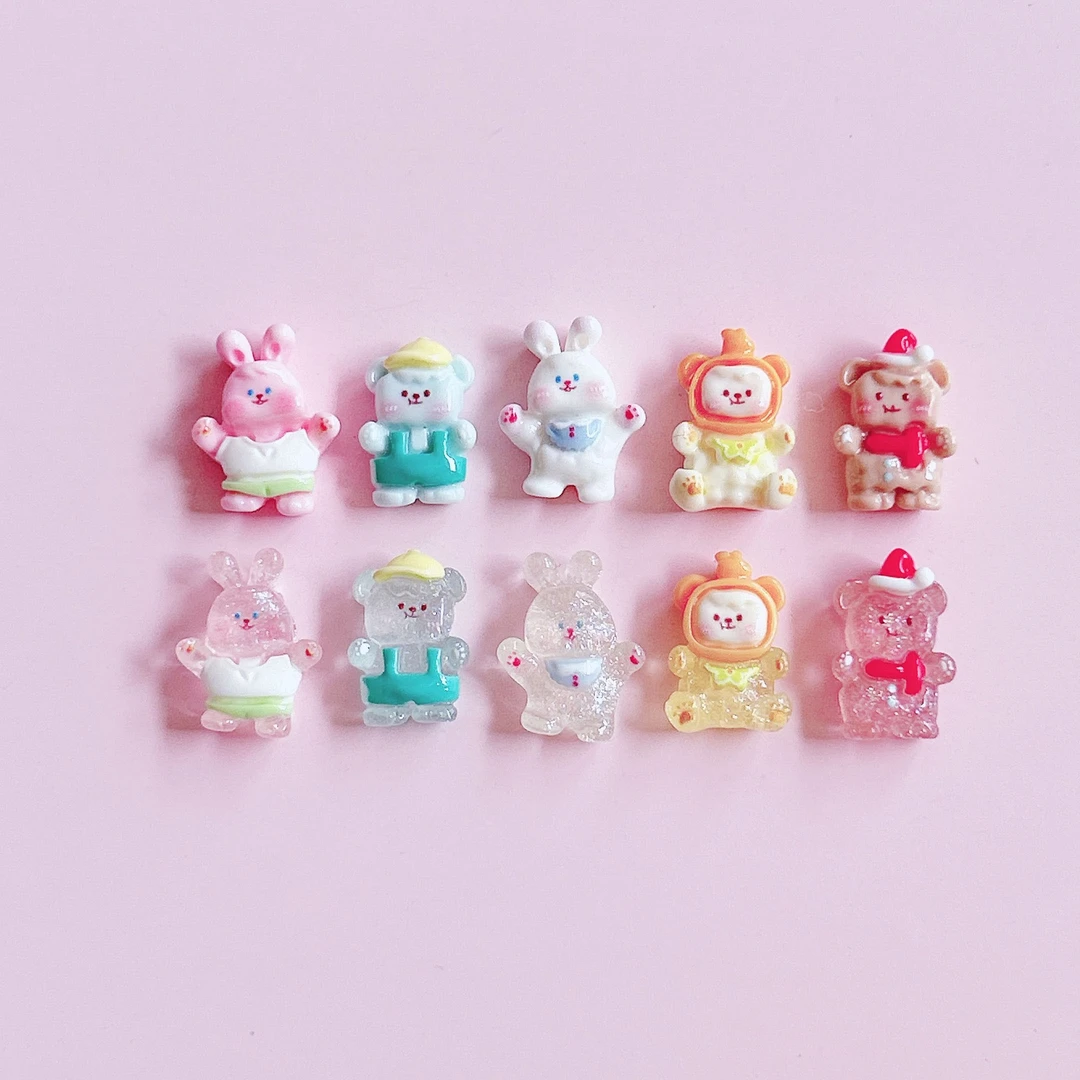 想念迷你可爱卡通动物diy饰品发夹美甲装饰耳饰奶油胶手机壳W2