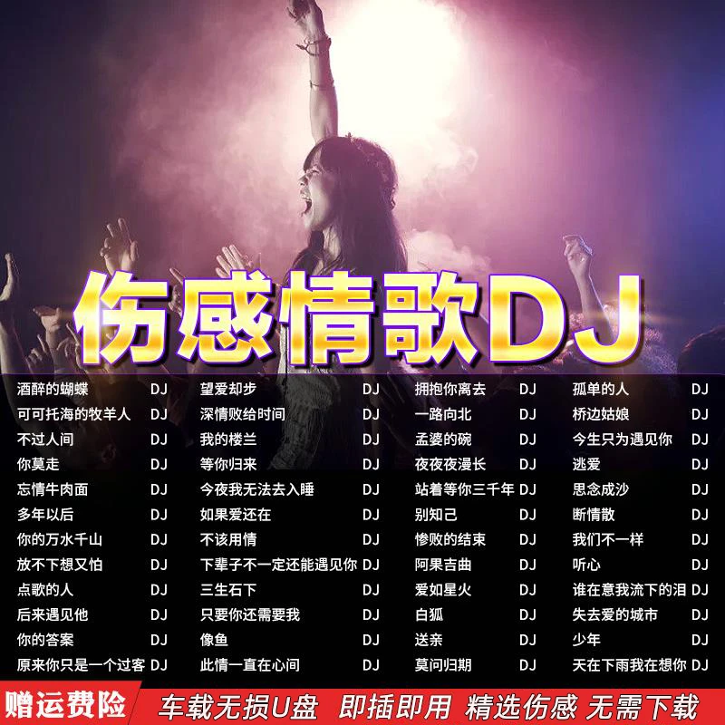 流行情歌DJ舞曲U盘2023抖音快手热门催泪伤感DJ网络新歌炸街神曲