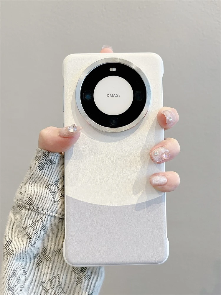 高级感原机色适用华为mate60pro手机壳mate60素皮保护套pro+机壳.