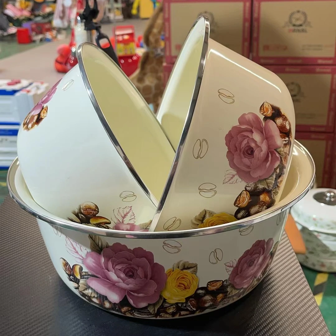 醇点咖啡3件套珐琅搪瓷套盆