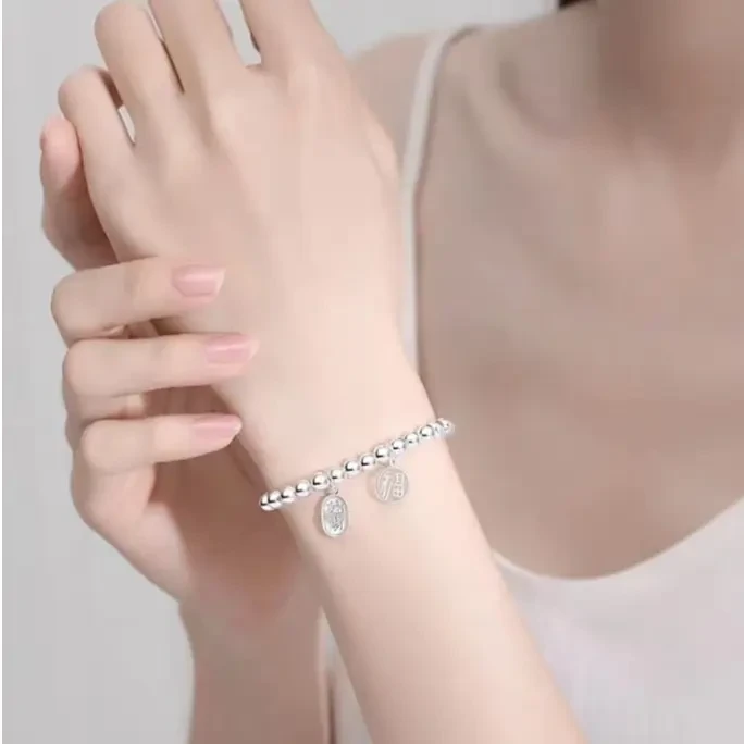 6012（清伧）福牌正品小众珠子简约百搭转运珠手镯