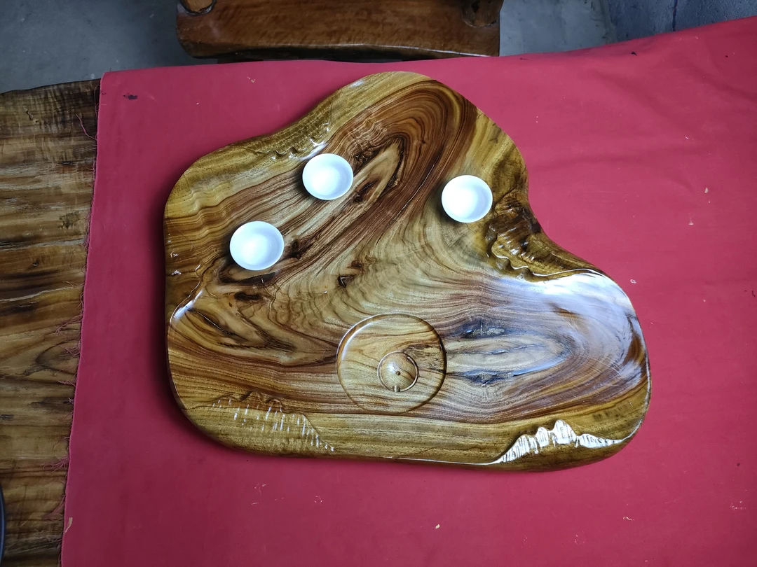 香樟木实木茶盘48X46X5.5