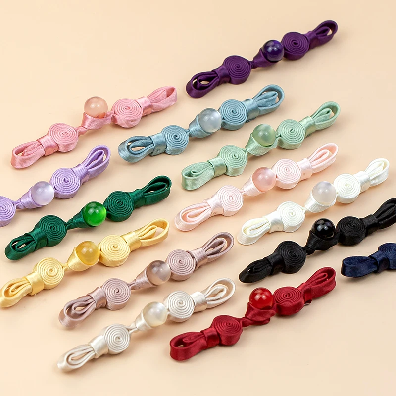 旗袍盘扣扣子国风玉石一字盘香扣中式手工编织纽扣复古汉服装饰扣