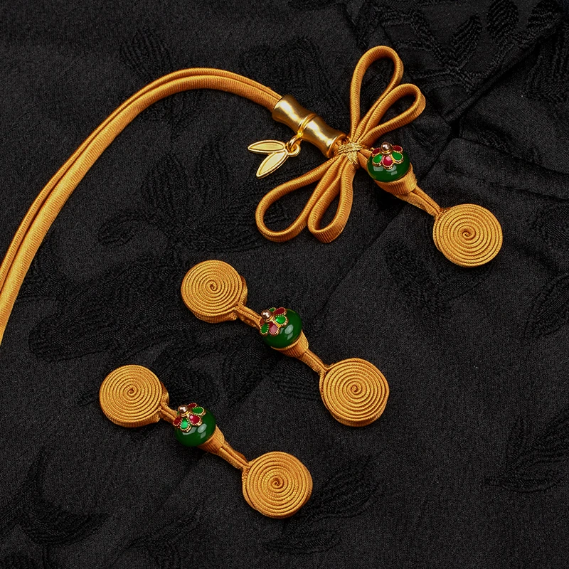 新中式旗袍盘扣扣子绕线盘香流苏一字扣复古唐装汉服手工纽扣配件