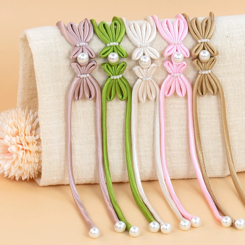 改良版旗袍盘扣扣子新中式高亮珍珠兔耳流苏手工纽扣国风装饰辅料