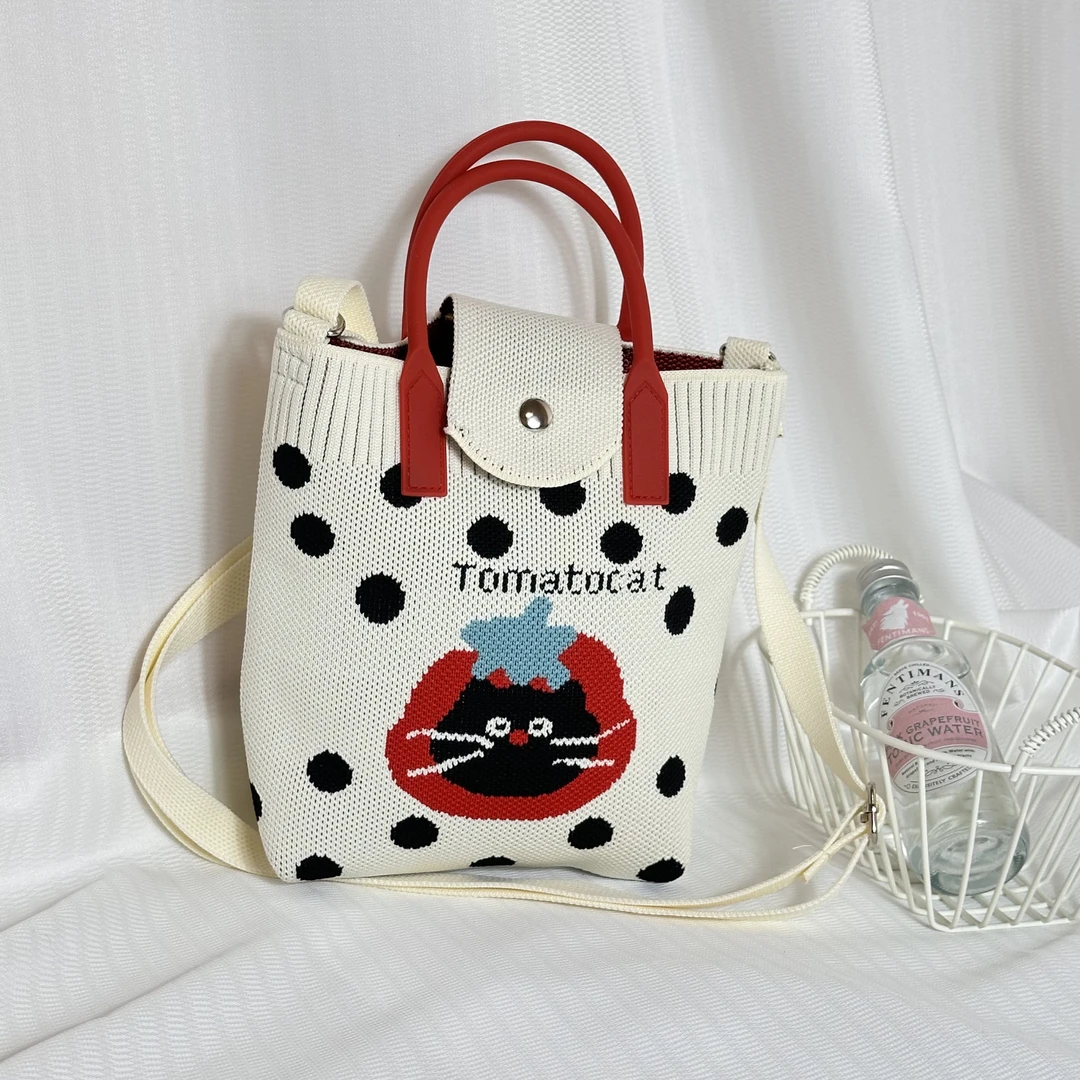 针织手机包大容量秋冬新款单肩斜挎手拎时尚包包洋气百搭小包包