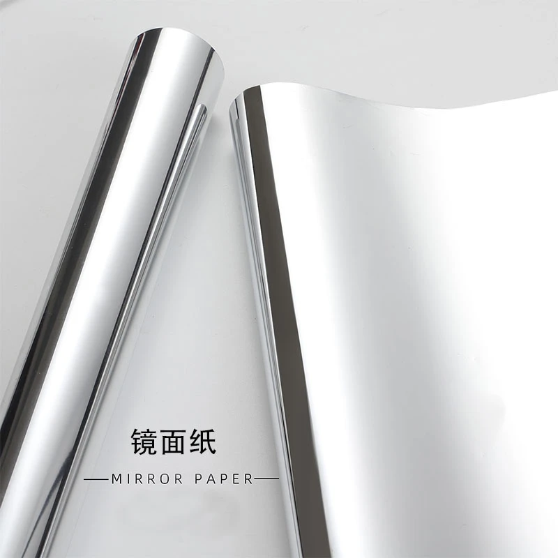 强锅锅花艺资材金属亮面反光镜面艺术纸鲜花花束包花纸防水