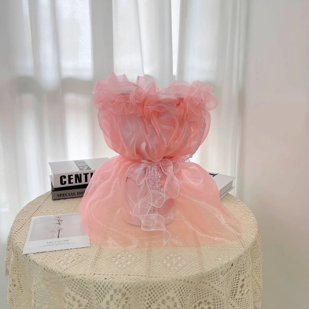 直播活动款公主裙纱 弹力定型花束鲜花 偏硬网纱花艺包装diy手工