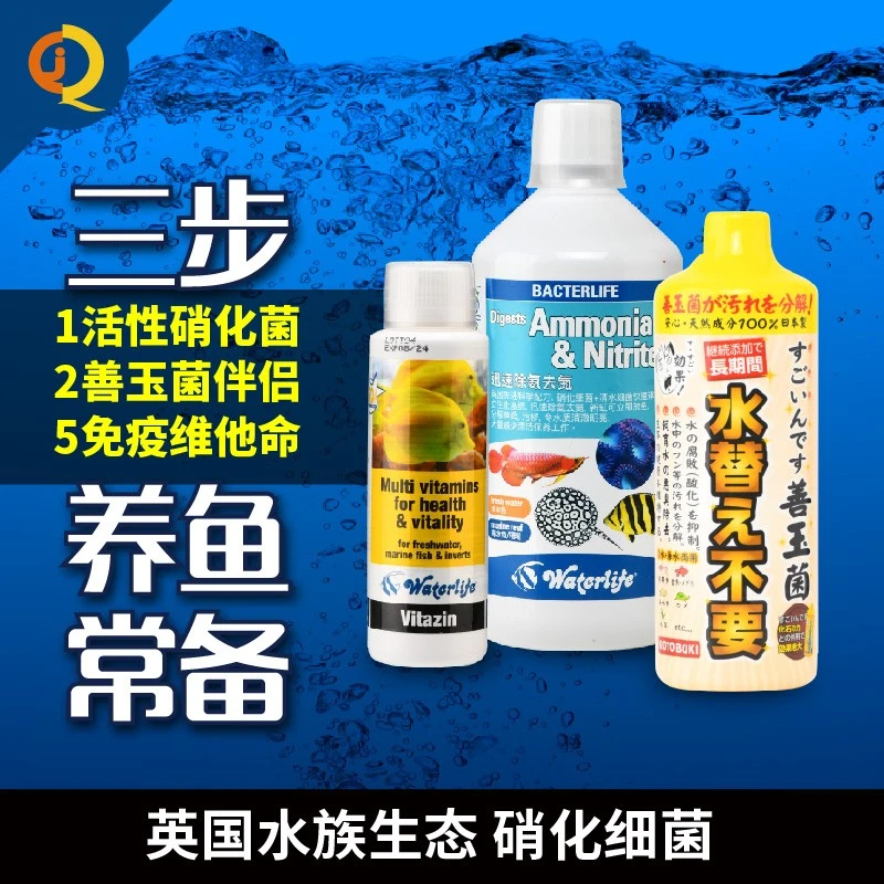 英国进口waterlife鱼缸硝化细菌水族箱净水剂龙鱼开缸活菌维他命