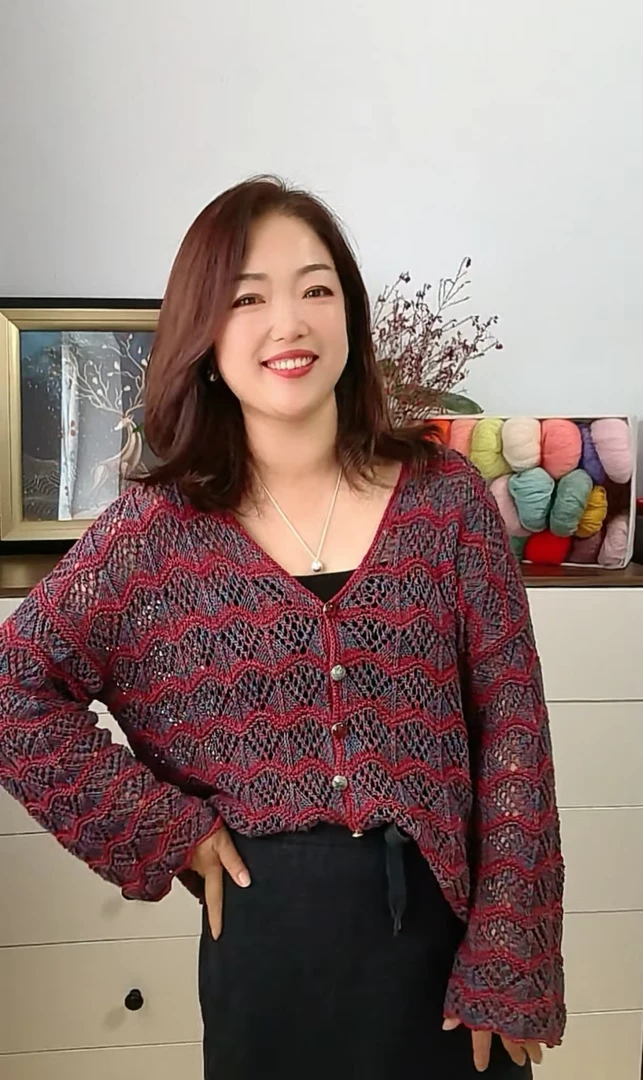 《七彩晚 霞》九色鹿毛线9851迷舞春夏亚麻花色线线棒针手工编织