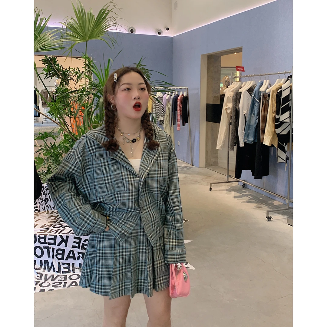 Dazi金大支春季新款显瘦格子上衣0630/1592