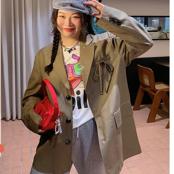 Dazi金大支时装周女孩西装女外套2514/0328百搭复古小众