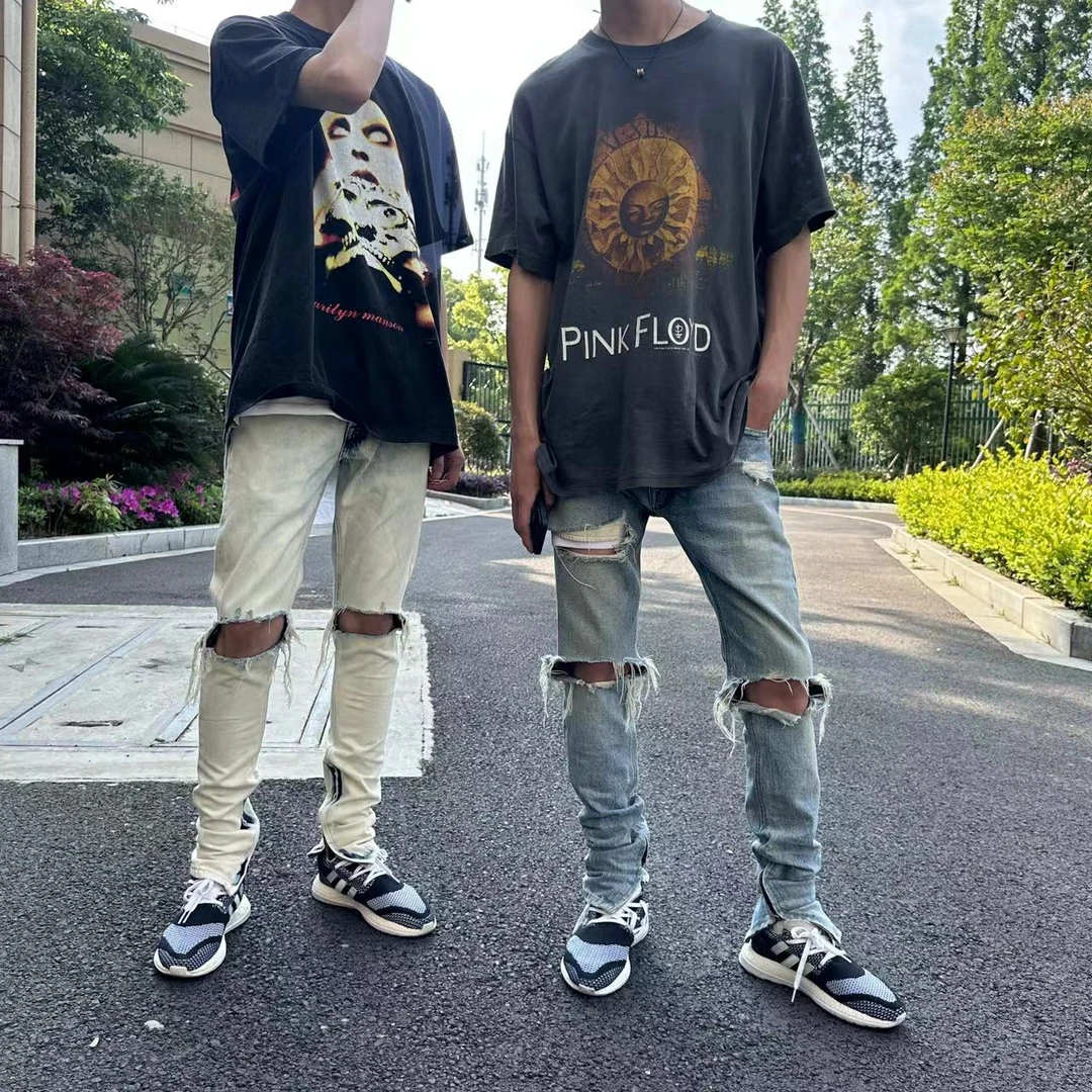 自主小众美潮Vintage纯棉短袖T恤2PAC匪帮弗洛伊德曼森狗爷嘻哈