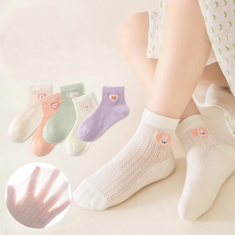 儿童袜子夏季网眼袜薄款女童透气卡通网眼宝宝可爱女孩春夏短袜