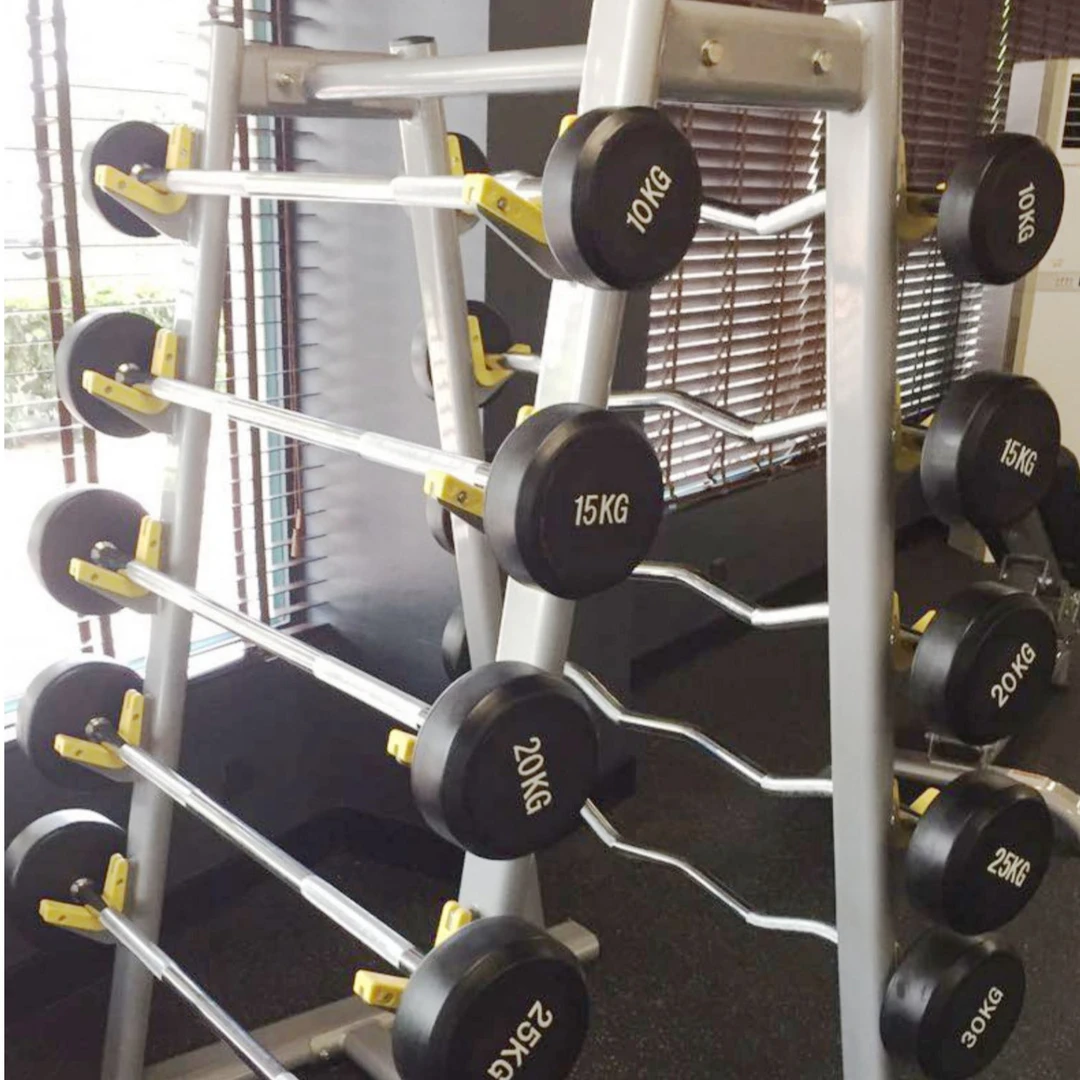 科瑞来男士家用健身曲杠铃包胶杠铃卧推举重杠铃一体包胶直杆杠铃