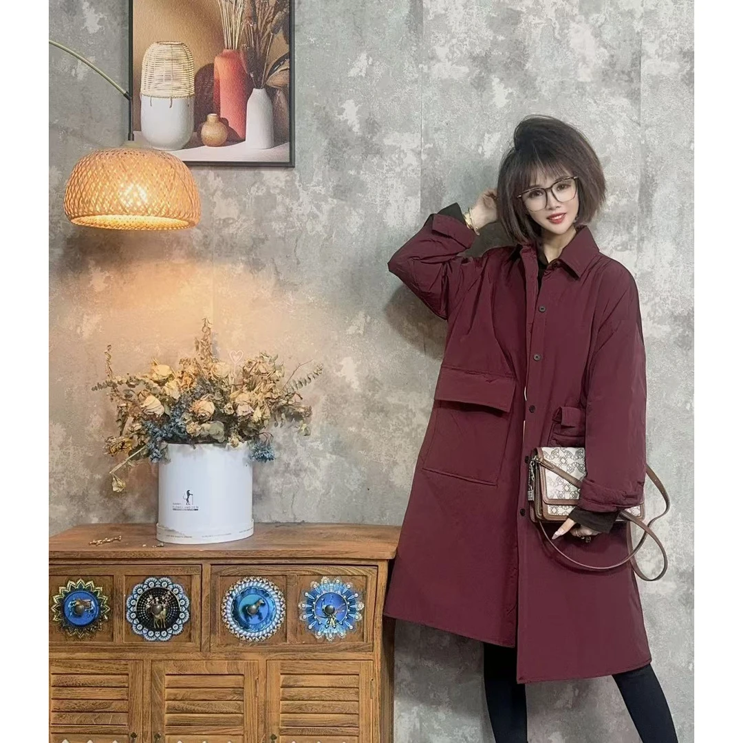 【沐木流浪记】（春色）秋冬新款翻领口袋带盖女装外套z a980
