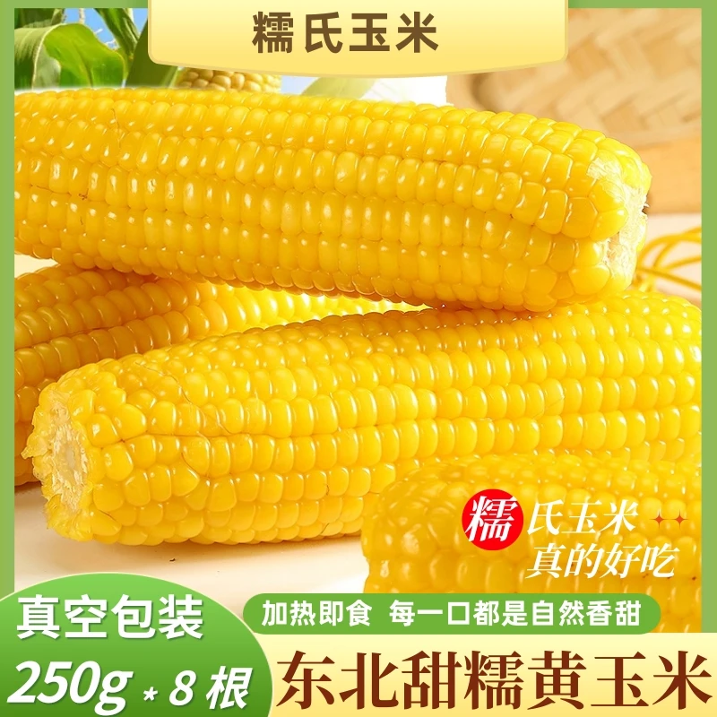 【东北特产】粘玉米黄糯玉米棒甜糯玉米香甜玉米棒黏玉米真空包装早