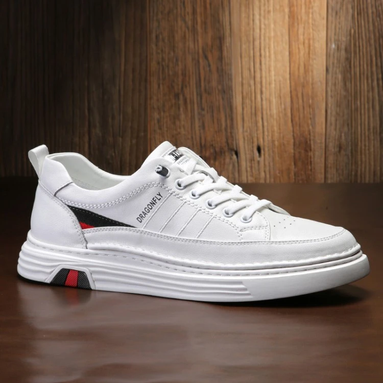 男士真皮小白鞋夏季透气韩版潮流休闲板鞋时尚百搭防滑运动潮鞋男