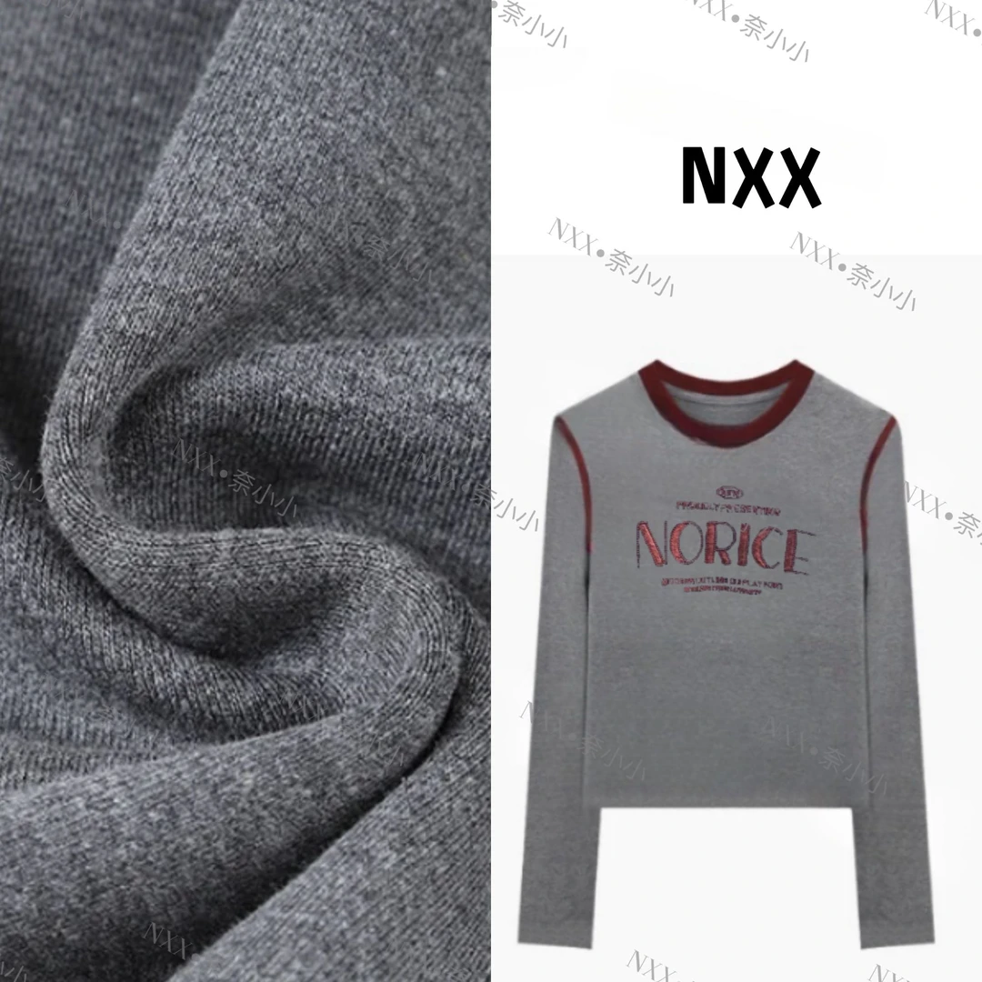 【珠片绣棉T】2024秋季时尚新款刺绣圆领显瘦打底衫女百搭长袖T恤潮