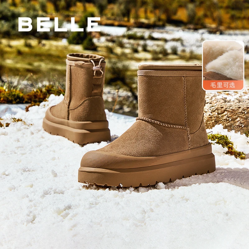 百丽舒适雪地靴女新年冬新保暖御寒短靴B2162DD4