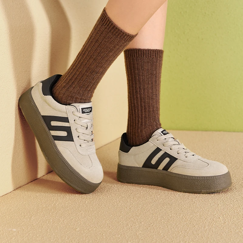 【周雨彤/君妍同款】百丽复古板栗德训鞋A6N1DAM4