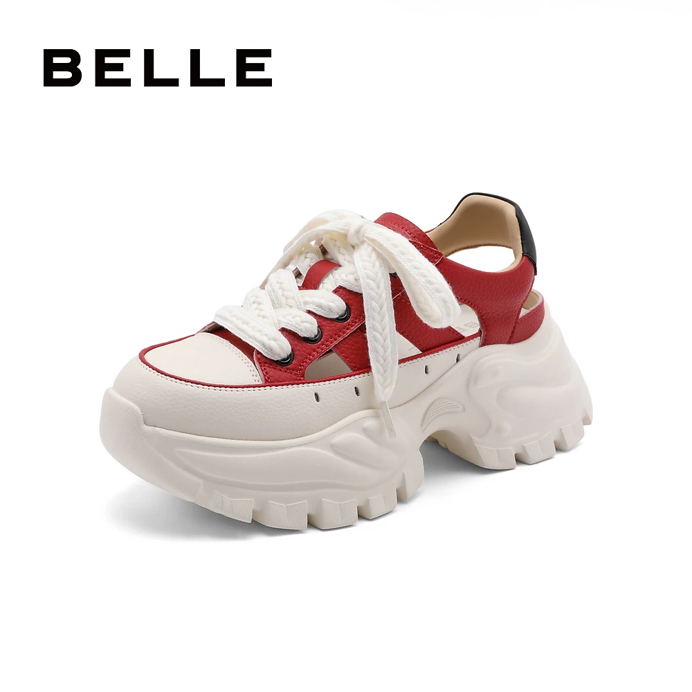 百丽时尚厚底网老爹鞋女新年潮酷镂空休闲鞋B1865BM4