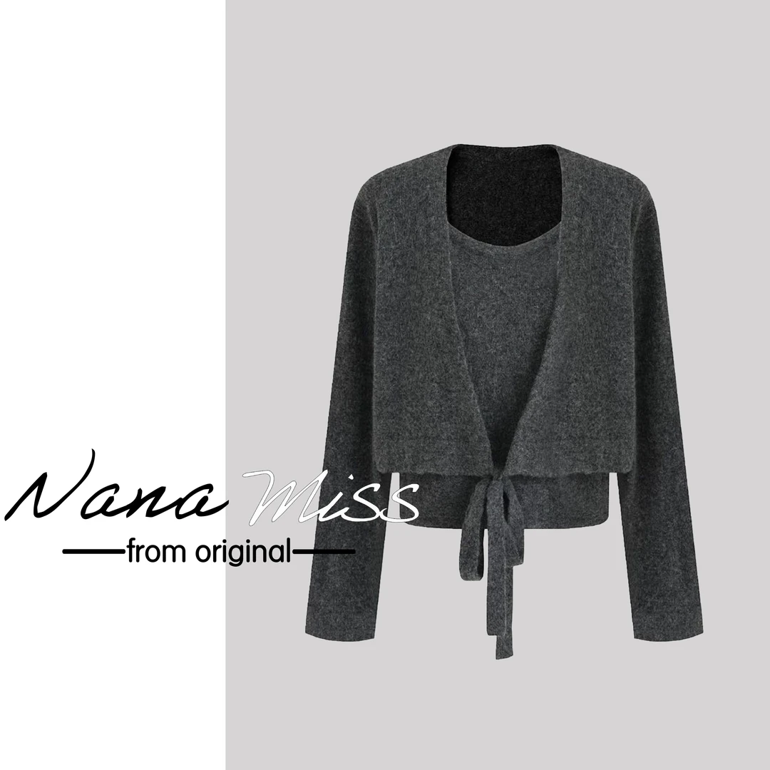 【温婉】2024秋新款开衫两件套高级感气质显瘦针织上衣