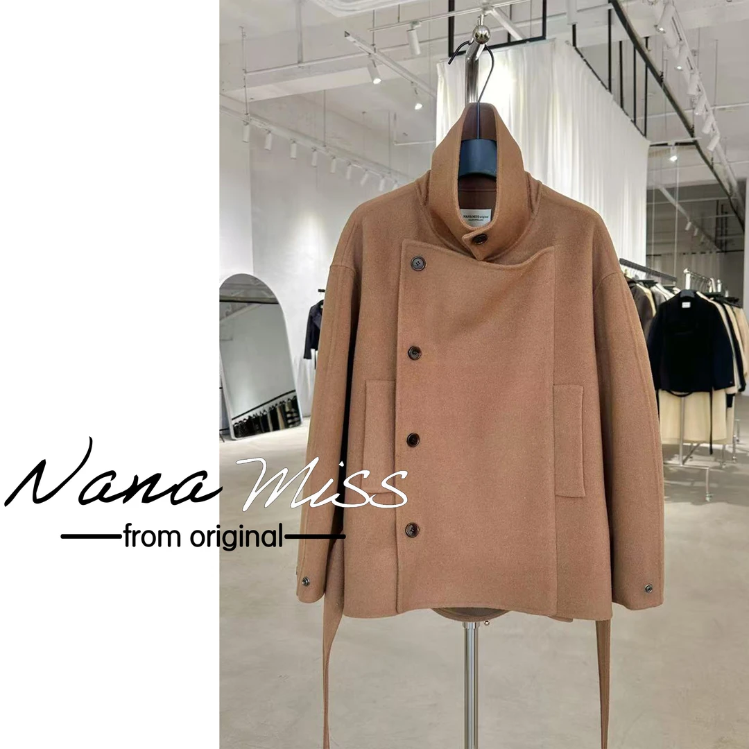 【金敏喜同款】羊毛绑带设计感毛呢外套