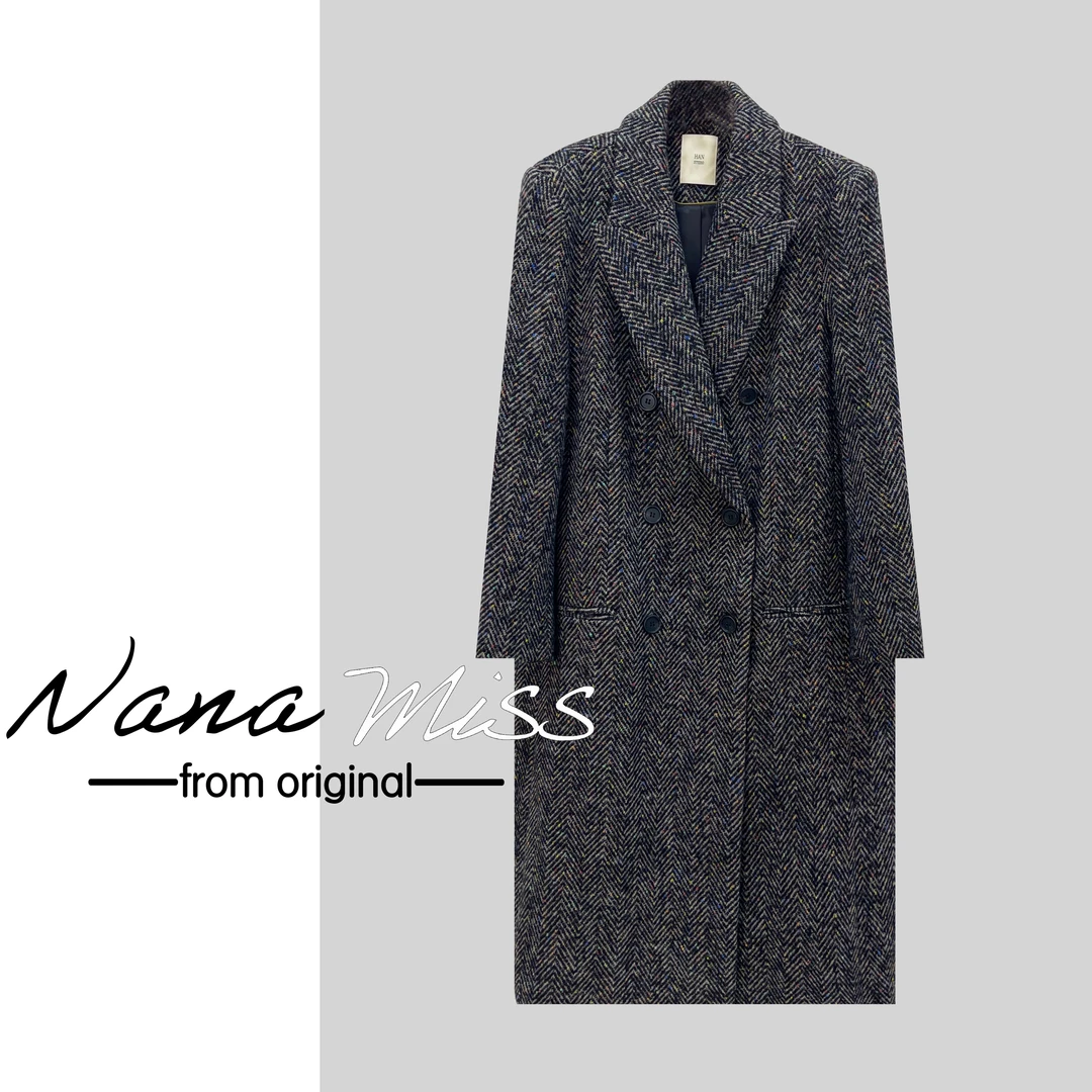 【高端线-进口面料】波点艺术2024意式格雷系老钱儿风毛呢外套