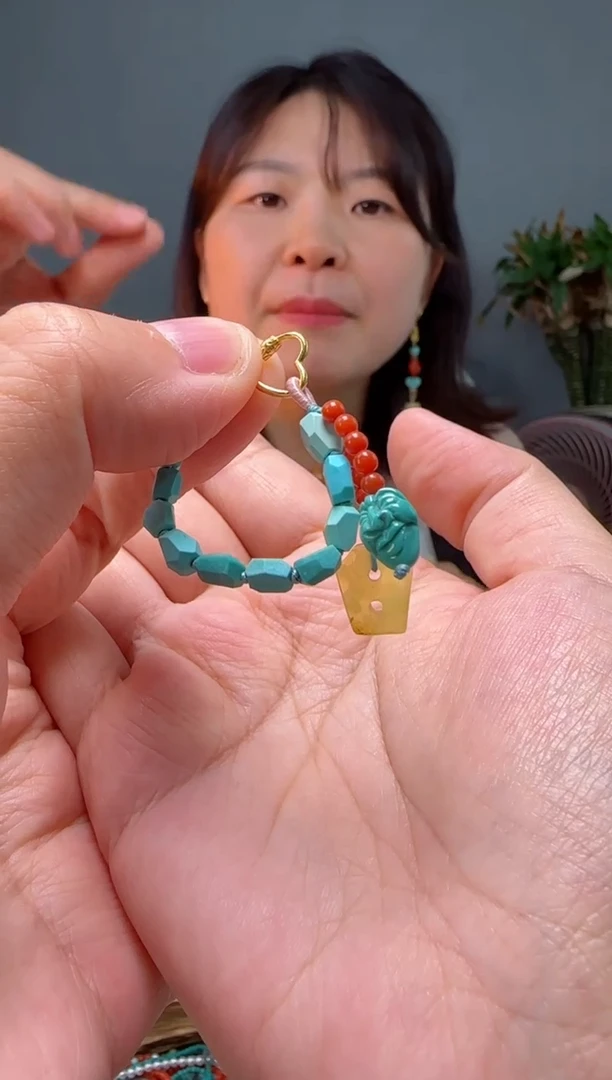 【闪购商品】绿松石挂饰银S925镶嵌时尚百搭B05495