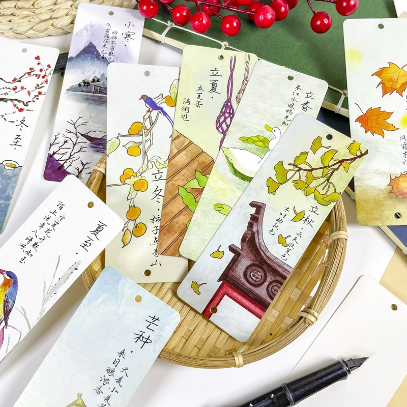 创意小清新水彩二十四节气知识卡片幼儿园小学生环创手工制作手绘