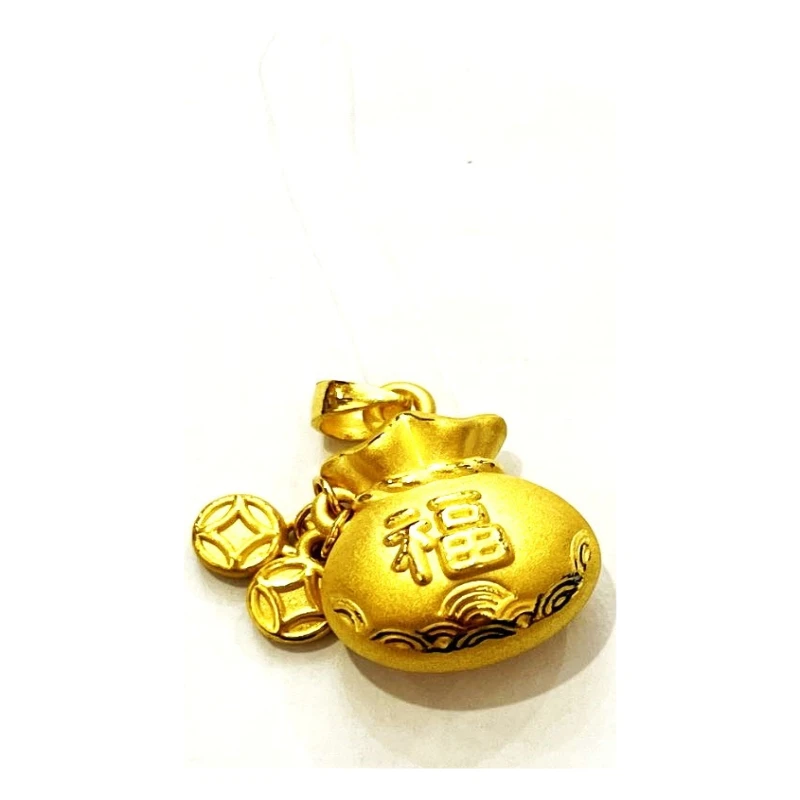 Chow Tai Seng/周大生足金小福袋女士吊坠百搭礼物定制精美时尚