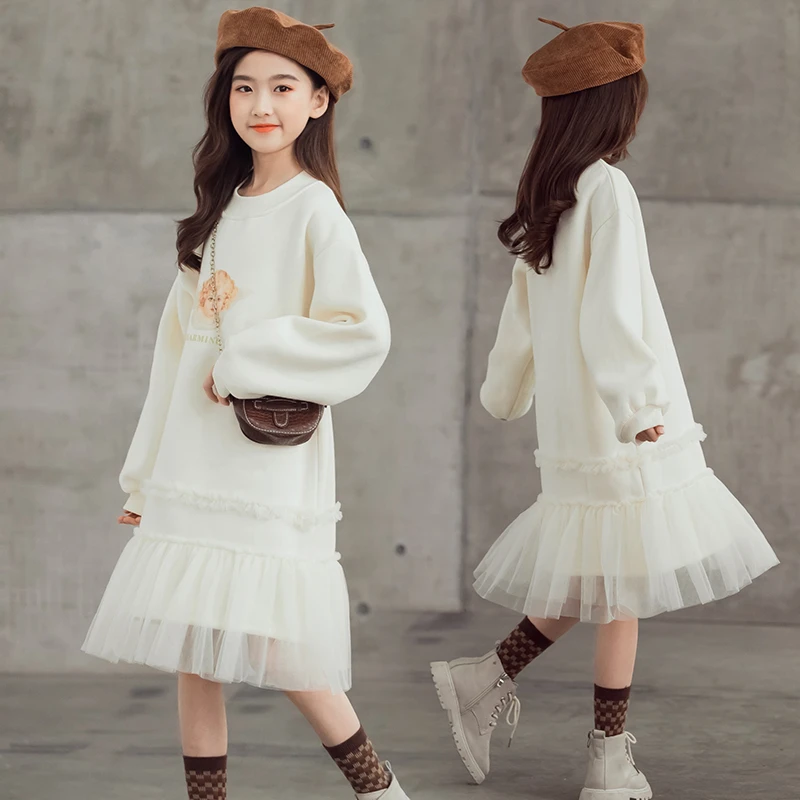 （样板货孤品）女童韩版公主裙儿童冬裙女孩洋气中长款加厚中大童