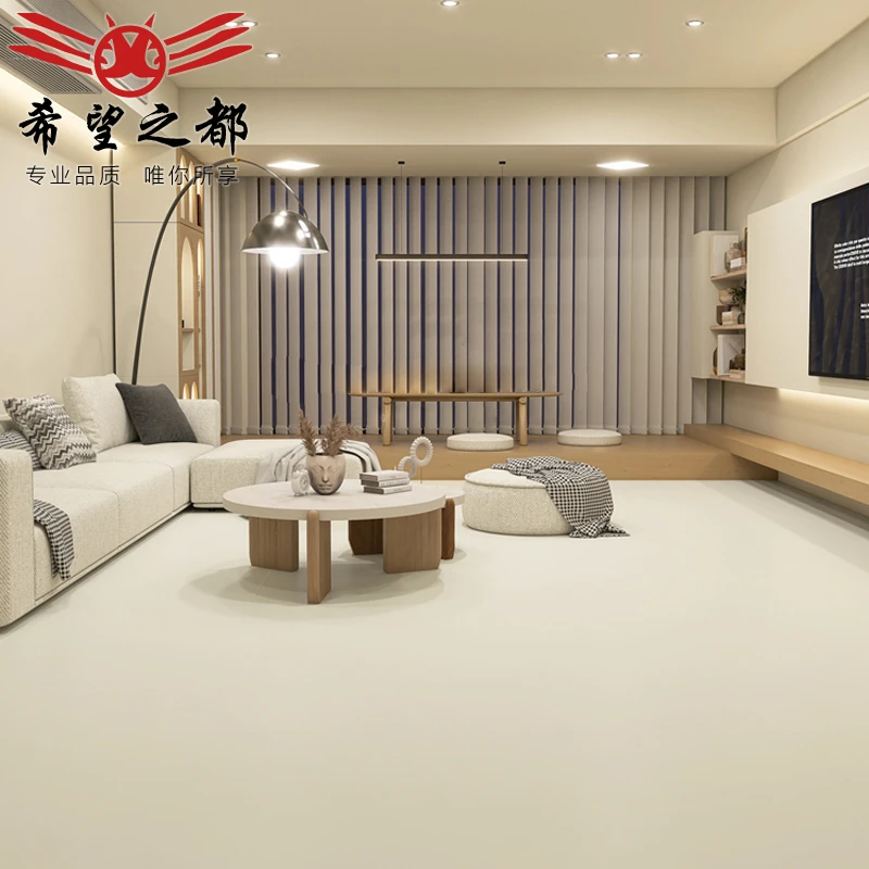 素色奶白800x800柔光砖奶油色侘寂风瓷砖客厅卧室天鹅绒防滑地砖