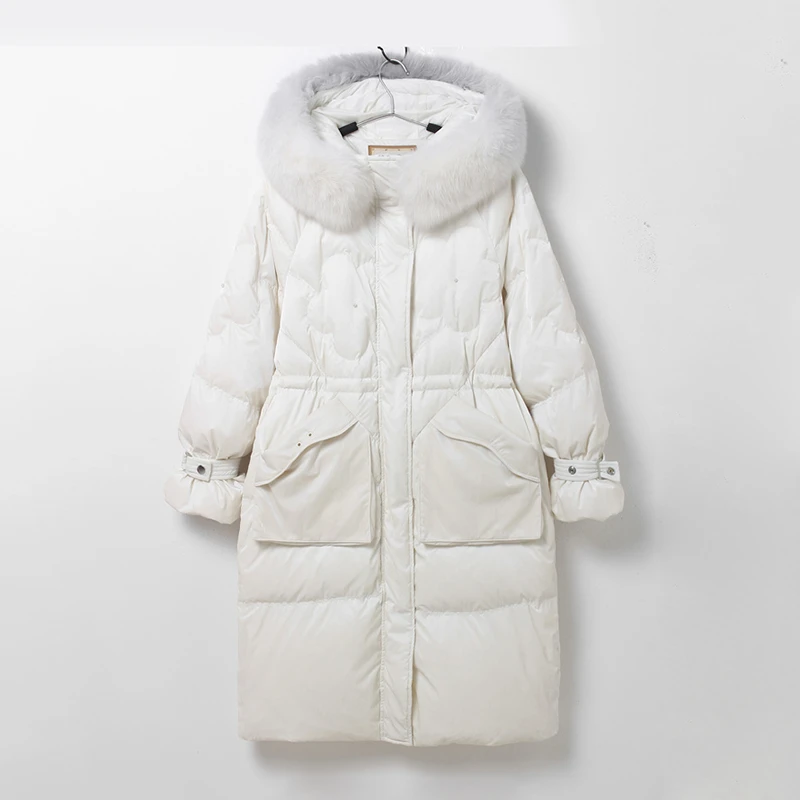 L016   花朵绗线长款羽绒服（南）