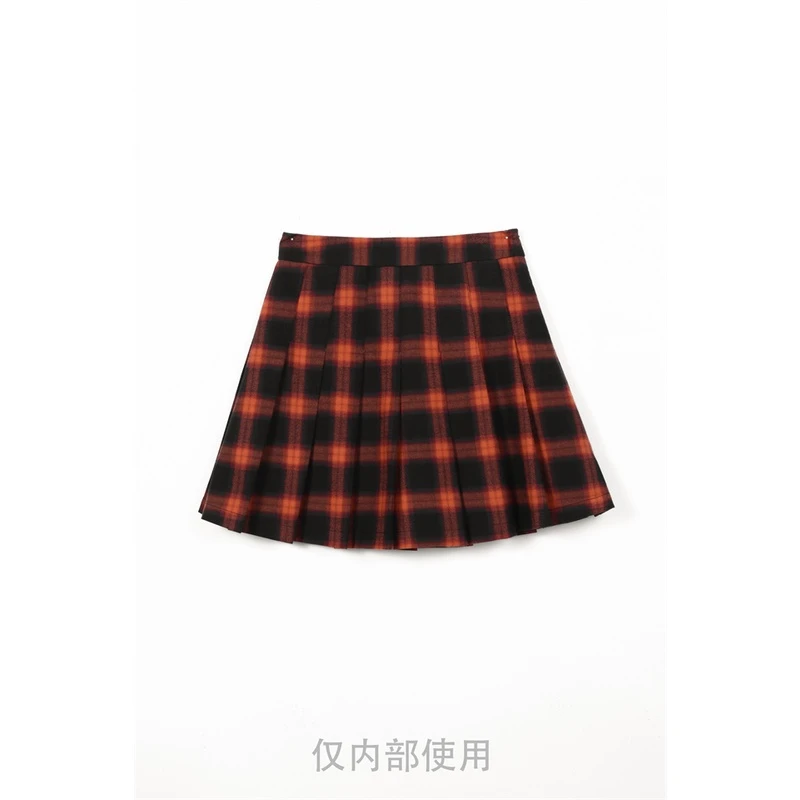 L276格纹百褶半裙