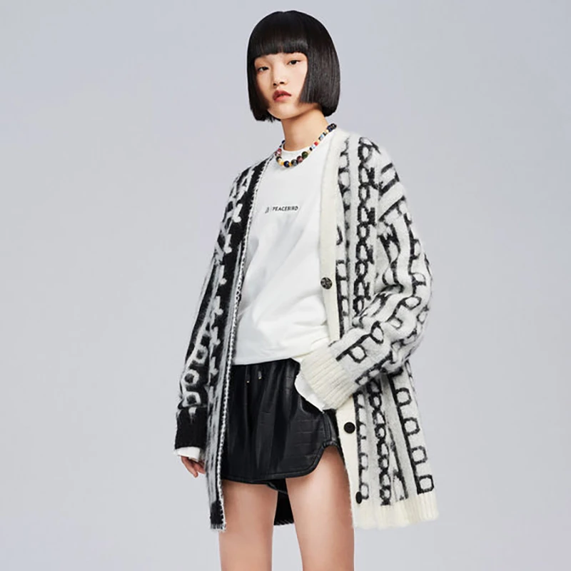 鸟撤柜女装 一线品牌 剪牌青仓 联名毛开衫 L167