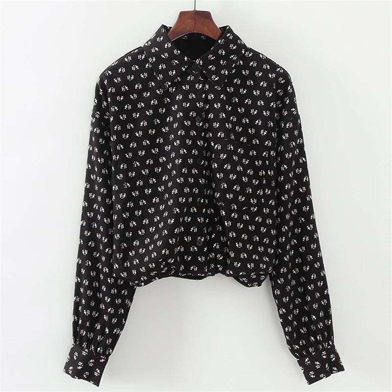 Z283假两件印花上衣