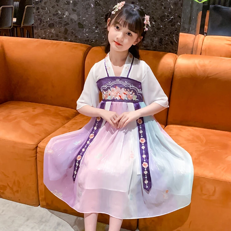 【Z.A】儿童新款汉服夏款中国风女童古风超仙连衣裙夏季小女孩裙子