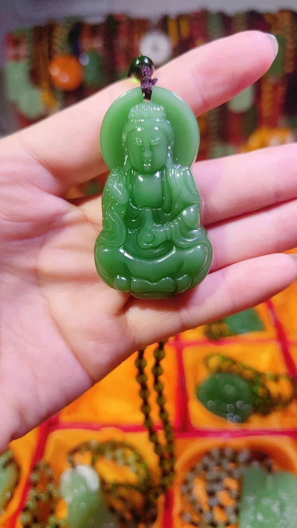 1粉丝福利时尚饰品深绿色八角观音