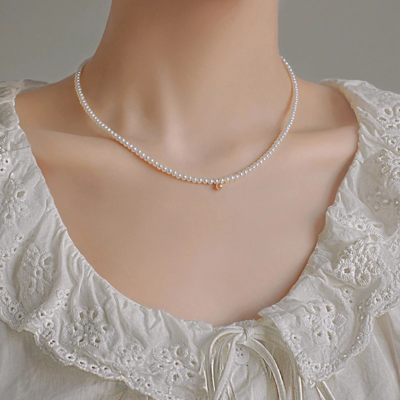 【大喜推荐】23秋新SHIBAILI诗百丽复古金色小粒圆球项链