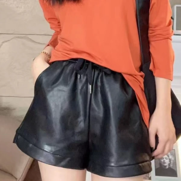 【PGXIAOM】润秀定制三色皮短裤KZ7839