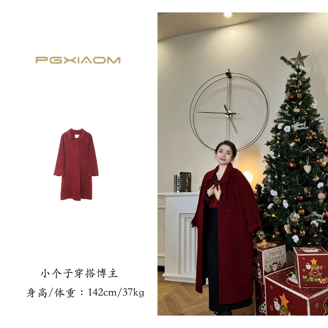 【PGXIAOM】润秀定制红色羊毛大衣DY5542