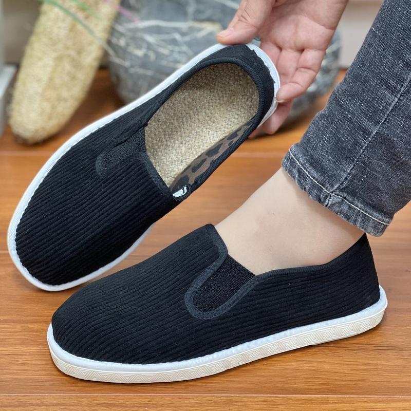 【经典丝瓜络】何航手工布鞋牛筋底防滑吸汗透气一脚蹬休闲单布鞋-2