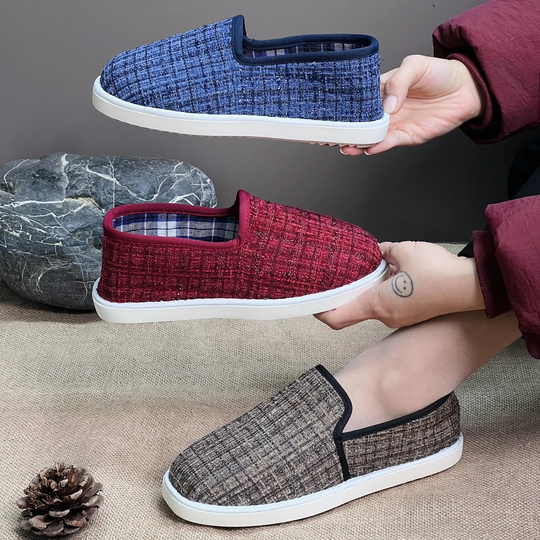 何航（春秋二棉鞋）国潮防滑软牛筋底透气舒适防臭休闲散步手工布鞋