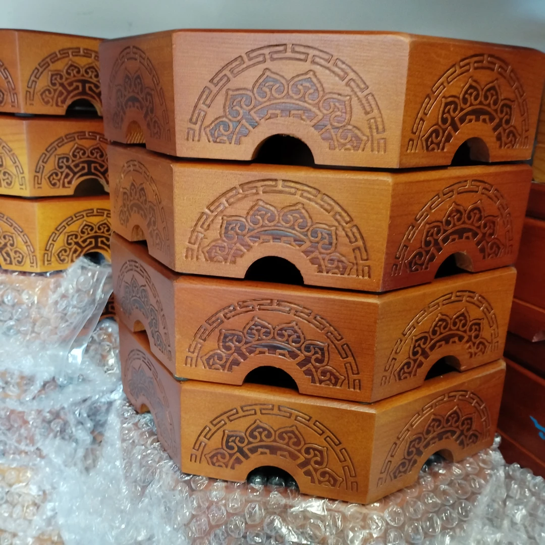 手工蒙古元素实木盘子果盘家用中式创意